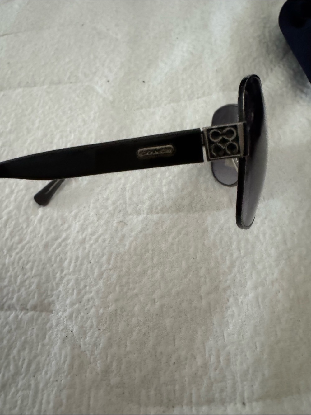 Coach Black Sunglasses with Silver Logo Accent